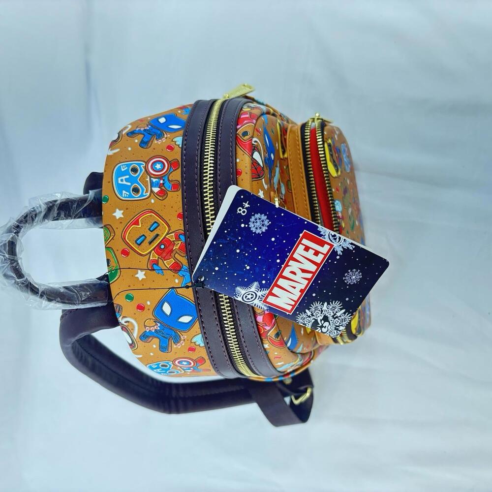 Loungefly Marvel Avengers Gingerbread Mini Backpack Holiday Christmas Exclusive - Picture 5 of 8